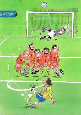 Gürsel, Gürçan - 1 Original colour drawing - The Champions / Les Foot furieux | Catawiki