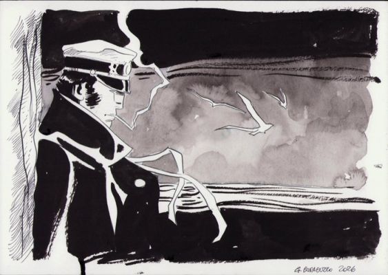 Caracuzzo, Giancarlo - 1 Original colour drawing - Corto Maltese - Omaggio a Hugo Pratt - 2026 | Catawiki