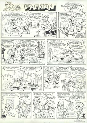 Joaquín Cera | Pafman: Judo y Karate – 2 original pages + Magazine Súper Mortadelo #89 – Cera | Origin Of Comics