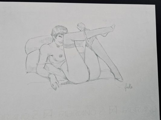 Frollo Leone - 1 Pencil drawing - Erotische afbeelding - Vrouwelijk naakt | Catawiki