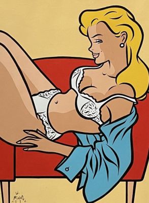 Minus, Walter - 1 Original colour drawing - Pin Up