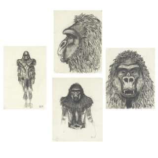 A King Kong (1976) group of original drawings by Mentor Huebner | Bonhams