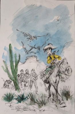 Follet, René - 1 Original preliminary drawing - Lucky Luke | Catawiki