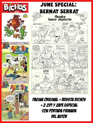 Bernat Serrat | June special – original art: Bicho´s School + magazine Bichos nº 23 + 2 Zipi y Zape with signed cover by the author | Origin Of Comics