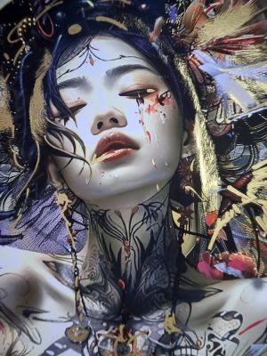 Yorokobi (XX-XXI) - EROTICOPIUM / hand gold embellished | Catawiki