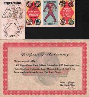 Wally Wood | 1966 Topps Comic Book Foldees Original Art #36 - Stretching Hero | Anthony’s Comic Book Art