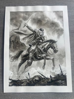 Dragan Paunovic - 1 Original colour drawing - Cavalier - 2024 | Catawiki
