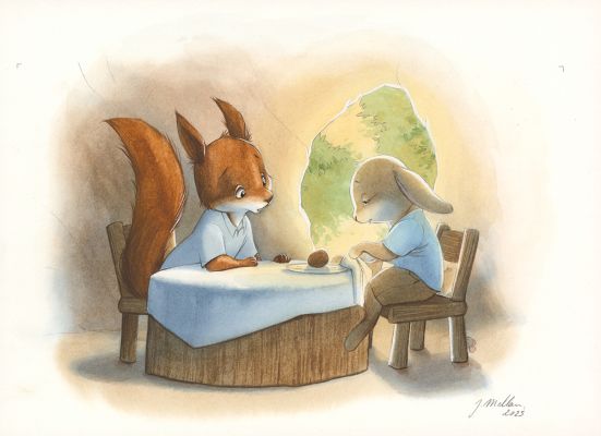 Julie Mellan | Les merveilleuses histoires de Grand Père dans la forêt - Illustration originale | Daniel Maghen