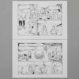 Jan Bosschaert (°1957) | Geduvel op de Heide. Originele tekenplaat van de 12de pagina uit het verhaal. Oost-Indische inkt op... | Bernaerts