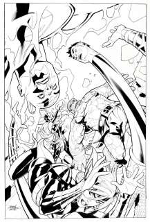 Rachel Dodson, Terry Dodson - Fantastic Four #654 Large Art Cover (Entire Fantastic Four Team Battle the Enchantress!) 2019