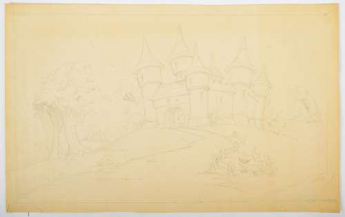 Marten Toonder - original shop window drawing Castle Bommelstein | Zwiggelaar Auctions