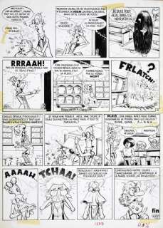 DEVOS, Jacques (1924-1992) - Genial Olivier, ensemble de quatre planches avec leur bleus Encre de Chine sur papier....