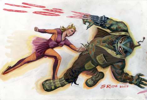Steve Rude | Sundra Battles an Alien | Steve Rude