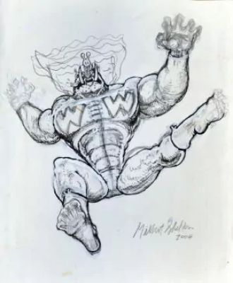 Gilbert Shelton | Super-Phacochère (Wonder Wart-Hog) – Zap Comix issue 15 – cover prelim | La Galerie de la Bande Dessinée