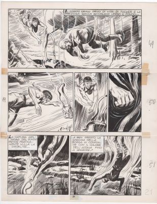 Gallieno Ferri | Tavola originale per Mr No 2  ‘Amazzonia’. Cm. 30 x 38 circa. Pag. 21. | Art e Fumetto