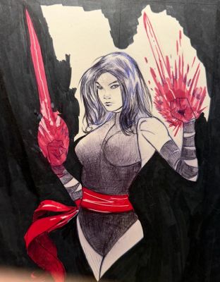 Drew Edward Johnson | Psylocke Black, Blue, & Red | Drew Edward Johnson