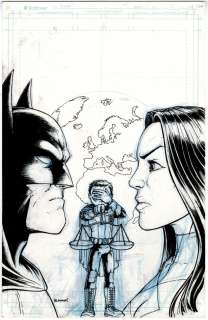 Chris Burnham - Batman Incorporated #6 Cover (Batman & Talia Al Ghul Looking At Each Other As Robin Cringes!) 2012