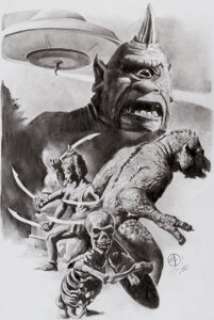 Jay Fife - Harryhausen Monsters Illustration Original Art  (2012)....