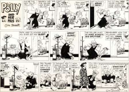 Cliff Sterrett Polly and Her Pals Sunday Comic Strip Original Art dated 11-16-58 (King Features Syndicate, - | Heritage