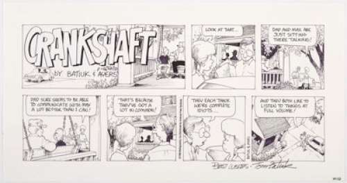 Tom Batiuk and Chuck Ayers Crankshaft Daily Comic Strip Original Art dated 6-9-96 (Creators Syndicate, 1996). -