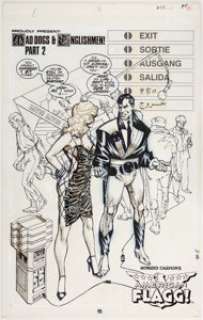 Howard Chaykin American Flagg! #24 Splash Page 1 Original Art (First Comics, 1985). Reuben Flagg and Dana - | Heritage