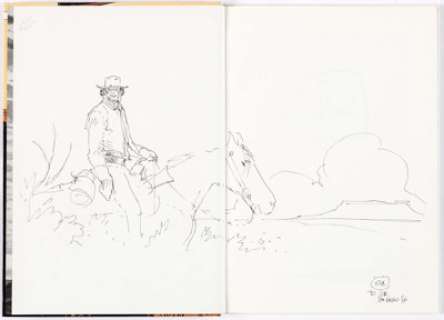 Jean Giraud (aka Moebius) L’ Univers De Gir Hardcover with Sketch Original Art (Dargaud, 1986).   The fly pages - | Heritage