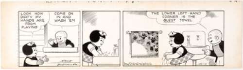 Ernie Bushmiller Nancy Daily Comic Strip Original Art Dated 4-12-49 (United Feature Syndicate, 1949). It’s - | Heritage