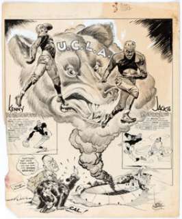 Karl Hubenthal UCLA Bruins Single-Panel Sports Comic Original Art dated 11-1-39 (Los Angeles Examiner, 1939) - | Heritage