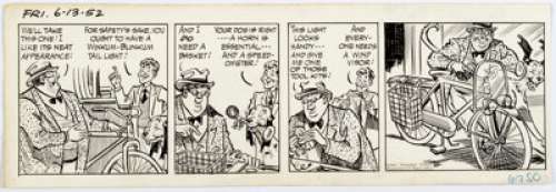 Roger Armstrong Napoleon Daily Comic Strip Original Art dated 6-13-52 (Lafave Newspaper Features, 1952). Uncle -