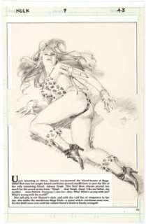 Tony DeZuniga The Rampaging Hulk #9 "Shanna the She Devil" Folio Section Splash Page 43 Original Art (Marvel Comic... | Heritage