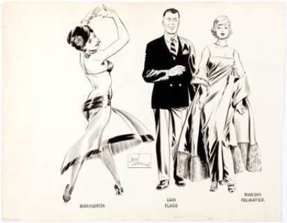 Al McWilliams (as Don Sherwood) Dan Flagg Comic Strip Advertisement Original Art dated 6-25-63 (McNaught Syndicate...