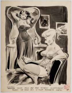 Jack Cole (as Jake) Gaze August-1961 Single Panel Gag Cartoon Illustration Original Art (Timely Features/Humorama,...