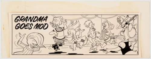  - Paul Murry, Tony Strobl, and Steve Steere Walt Disney‘s Comics and Stories "Goofy Jokes" and "Grandma Goes Mod" Il... (Total: 2 Original Art)