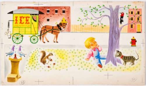 Richard Scarry Little Benny Wanted a Pony Illustration Pages 28-29 Original Art (Simon and Schuster, 1950). ... | Heritage