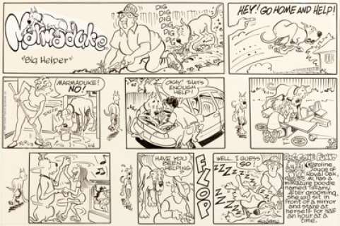  - Brad Anderson Marmaduke Sunday Comic Strip Original Art dated 6-4-89(United Feature Syndicate, 1989)....