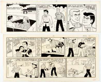 Zack Mosley Smilin’ Jack Daily Comic Strip Original Art Group of 2 (News Syndicate Co., Inc., 1967-68).  Crime, danger - | Heritage