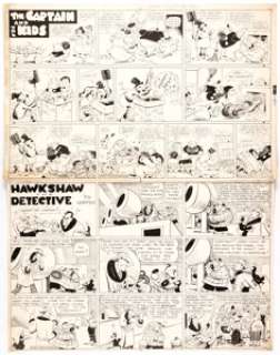 Rudolph Dirks and Gus Mager (as Watso) The Captain and the Kids and Hawkshaw the Detective Sunday Comi... | Heritage