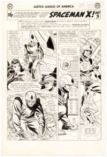 Mike Sekowsky and Bernard Sachs Justice League of America #20 Story Page 16 Original Art Panel Page (DC, 1963).... | Heritage