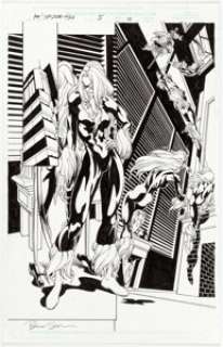 Bart Sears and Scott Hanna Peter Parker: Spider-Man #5 Story Page 10 Original Art Black Cat (Marvel Comics, 1999)... | Heritage