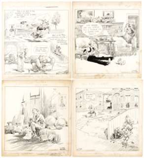 Gaar Williams Daily Single-Panel Comic Strips Original Art Group of 4 (Chicago Tribune, 1932). ... (Total: 4 Original Art)