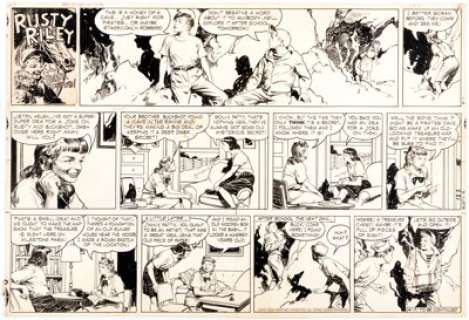 Frank Godwin Rusty Riley Sunday Comic Strip Original Art dated 4-7-57 (King Features Syndicate, 1957).  Godwin’s - | Heritage