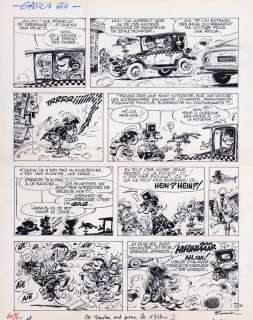 Franquin | Gaston, planche-gag n°654 à l’encre de Chine et… | AZ auction