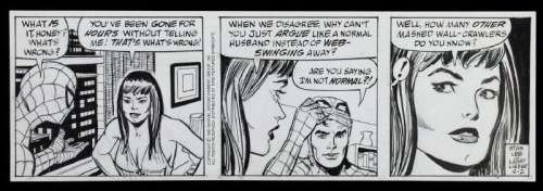 The Amazing Spider-Man Original Comic Strip Art 4-2-1990 | Goldberg Coins & Collectibles
