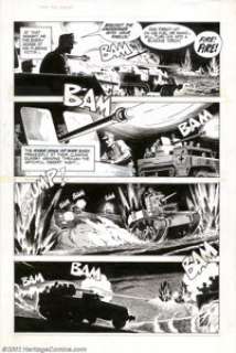 Russ Heath - Original Art for G.I. Combat #146, page 6 (DC, 1971). Frenetic action as war machines trade gunfire - | Heritage