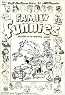 Al Avison (attributed) - Original Cover Art for Family Funnies #3 (Harvey, 1950). The world’s best known comics, - | Heritage