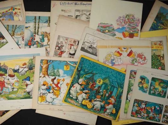 A portfolio containing mostly colour original comic art from titles including ’Playhour’ and ’Jack | Excalibur Auctions