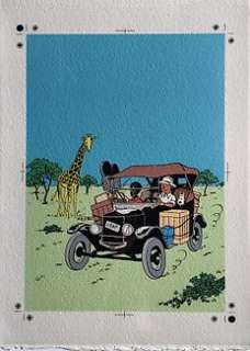 Studios Hergé | Bleu de coloriage original  - Couverture Tintin au Congo  - (années 40) | Catawiki