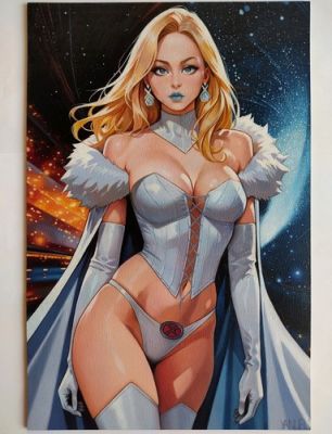 Emma Frost 8x12 Original Comic Art Painting Pinup by YANUEL | eBay US