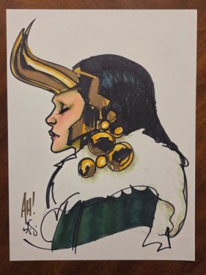 ADAM HUGHES & Allison Sohn Original Art Sketch *Lady Loki from Thor* 9x12 | eBay US