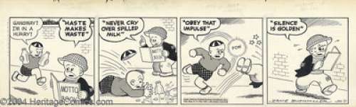 Ernie Bushmiller - Original Comic Strip Art for Nancy Daily dated 1-21-44 (United Features Syndicate, 1944). - | Heritage